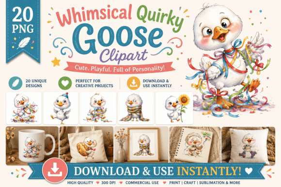 Download Whimsical Quirky Goose Clipart - Quirky Collection