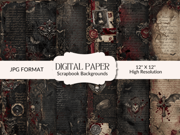 Download Gothic Distressed Digital Paper - Gothic Collection